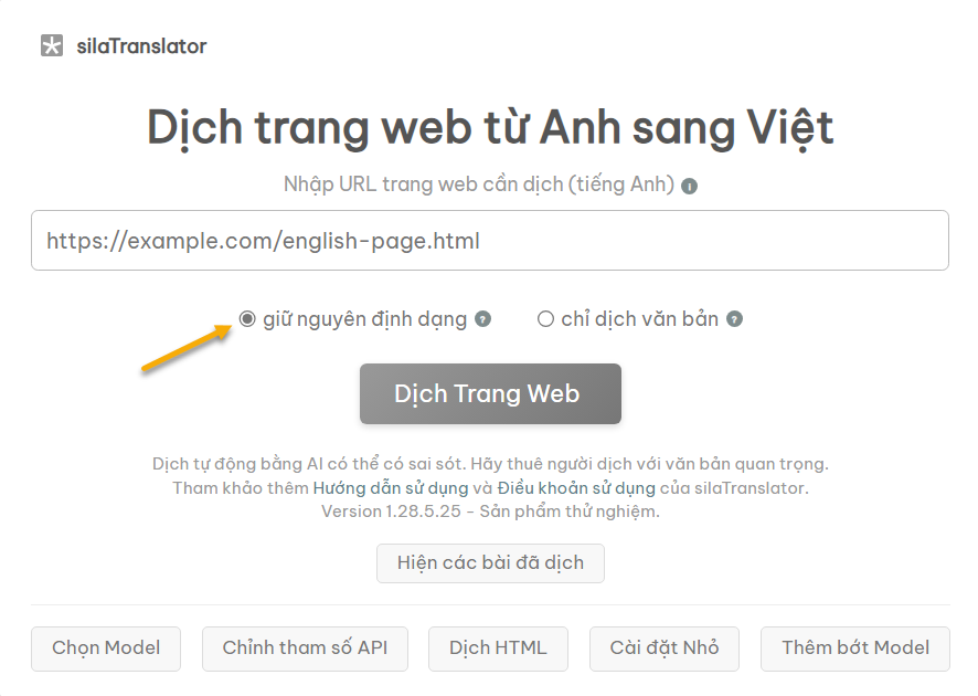 Kiểu dịch giữ nguyên định dạng