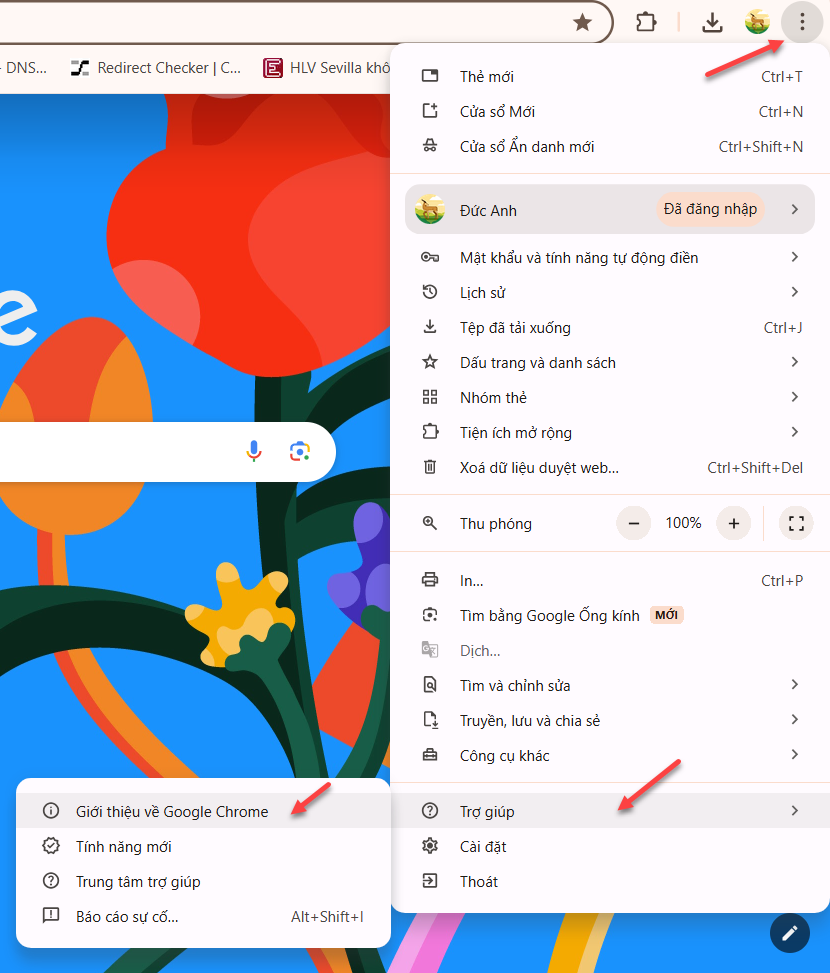 Xem phiên bản Chrome đang dùng